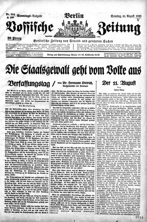 Vossische Zeitung vom 10.08.1930