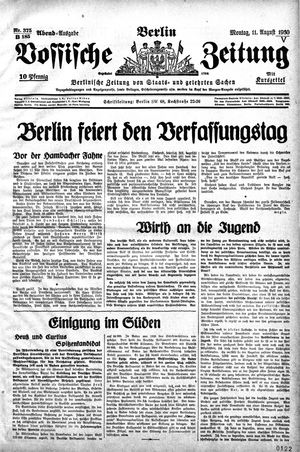 Vossische Zeitung vom 11.08.1930