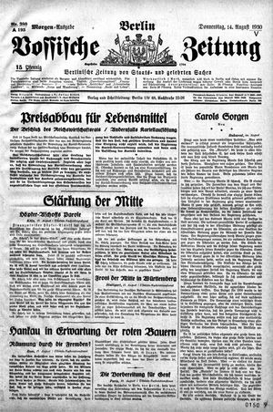Vossische Zeitung vom 14.08.1930
