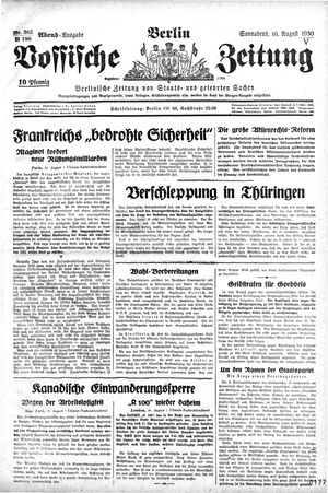 Vossische Zeitung vom 16.08.1930
