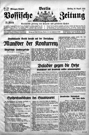 Vossische Zeitung vom 22.08.1930