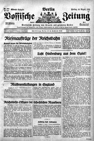 Vossische Zeitung vom 22.08.1930
