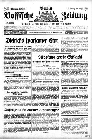 Vossische Zeitung on Aug 26, 1930