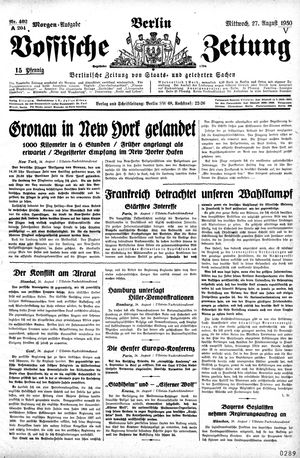 Vossische Zeitung vom 27.08.1930