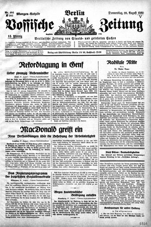 Vossische Zeitung vom 28.08.1930