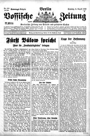 Vossische Zeitung on Aug 31, 1930