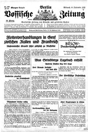 Vossische Zeitung vom 10.09.1930