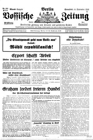 Vossische Zeitung vom 13.09.1930
