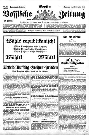 Vossische Zeitung vom 14.09.1930