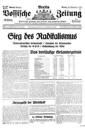 Vossische Zeitung vom 15.09.1930