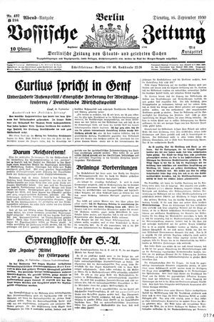 Vossische Zeitung vom 16.09.1930