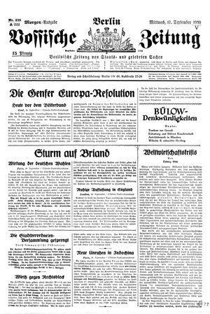Vossische Zeitung vom 17.09.1930