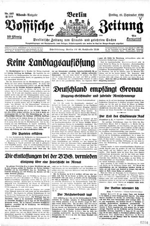 Vossische Zeitung vom 19.09.1930