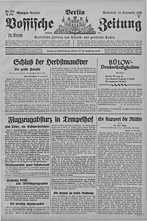 Vossische Zeitung on Sep 20, 1930