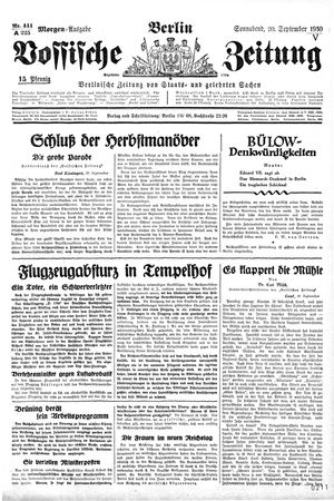 Vossische Zeitung vom 20.09.1930