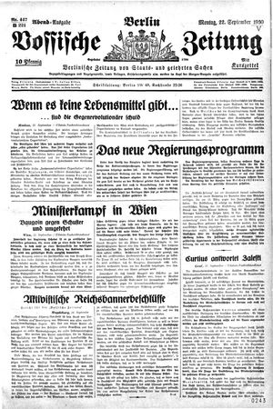 Vossische Zeitung vom 22.09.1930