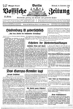 Vossische Zeitung vom 24.09.1930