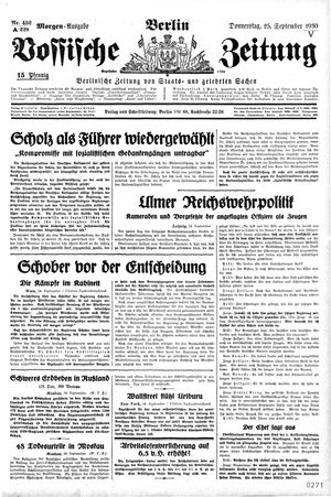 Vossische Zeitung vom 25.09.1930