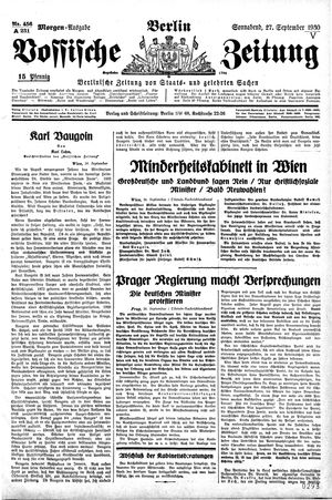 Vossische Zeitung on Sep 27, 1930