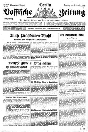 Vossische Zeitung vom 28.09.1930