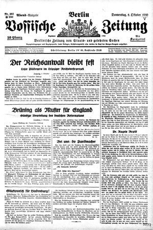 Vossische Zeitung vom 02.10.1930