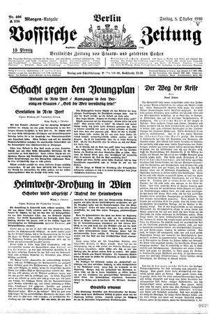 Vossische Zeitung vom 03.10.1930
