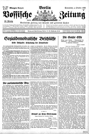 Vossische Zeitung vom 04.10.1930