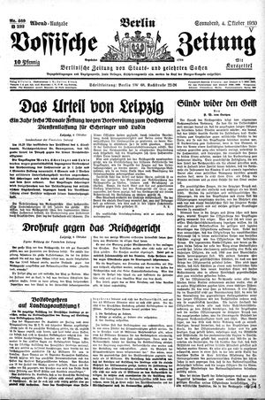 Vossische Zeitung vom 04.10.1930