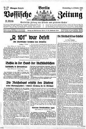 Vossische Zeitung vom 09.10.1930