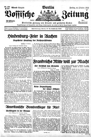 Vossische Zeitung vom 10.10.1930