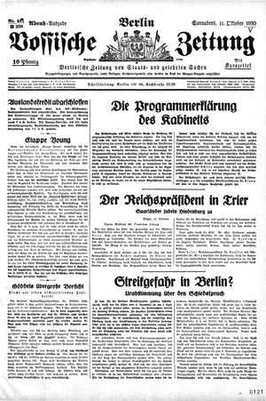 Vossische Zeitung on Oct 11, 1930
