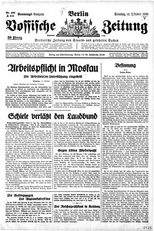Vossische Zeitung vom 12.10.1930
