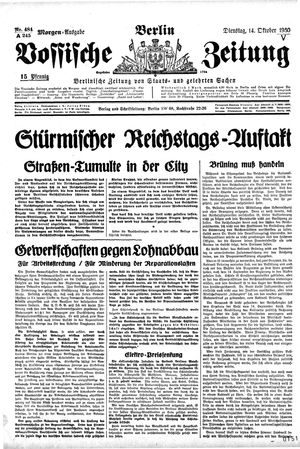 Vossische Zeitung vom 14.10.1930