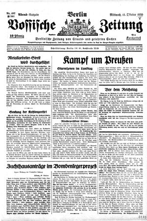 Vossische Zeitung vom 15.10.1930