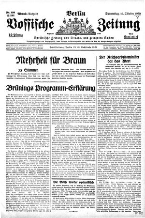 Vossische Zeitung vom 16.10.1930