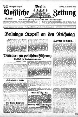 Vossische Zeitung vom 17.10.1930