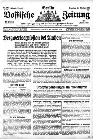 Vossische Zeitung vom 21.10.1930