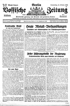 Vossische Zeitung vom 23.10.1930