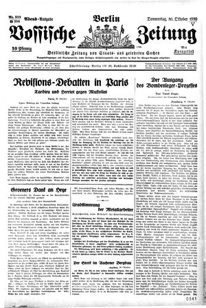 Vossische Zeitung vom 30.10.1930