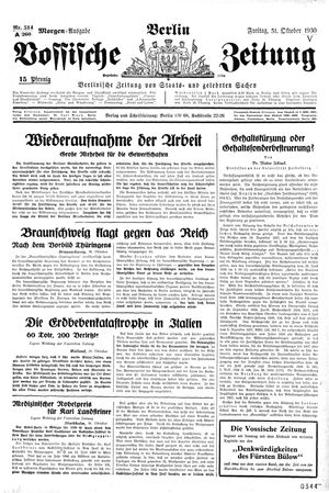 Vossische Zeitung vom 31.10.1930