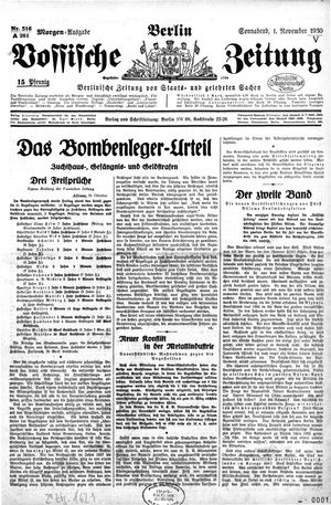 Vossische Zeitung vom 01.11.1930