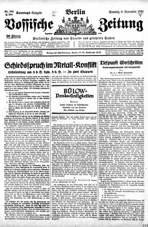 Vossische Zeitung vom 09.11.1930