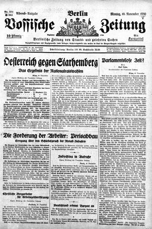 Vossische Zeitung vom 10.11.1930