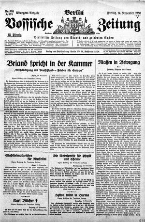 Vossische Zeitung vom 14.11.1930