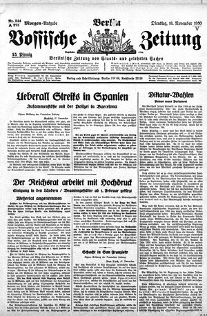 Vossische Zeitung vom 18.11.1930
