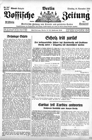 Vossische Zeitung on Nov 18, 1930
