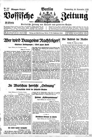 Vossische Zeitung vom 20.11.1930