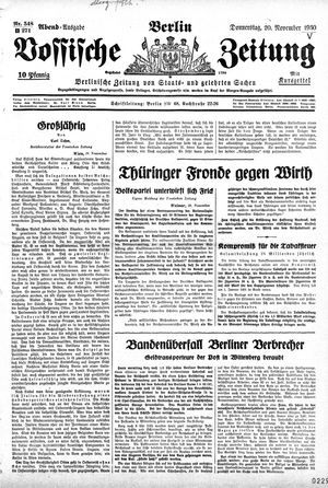 Vossische Zeitung vom 20.11.1930