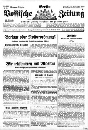 Vossische Zeitung vom 25.11.1930