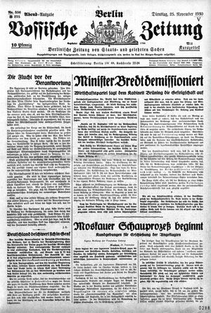 Vossische Zeitung vom 25.11.1930